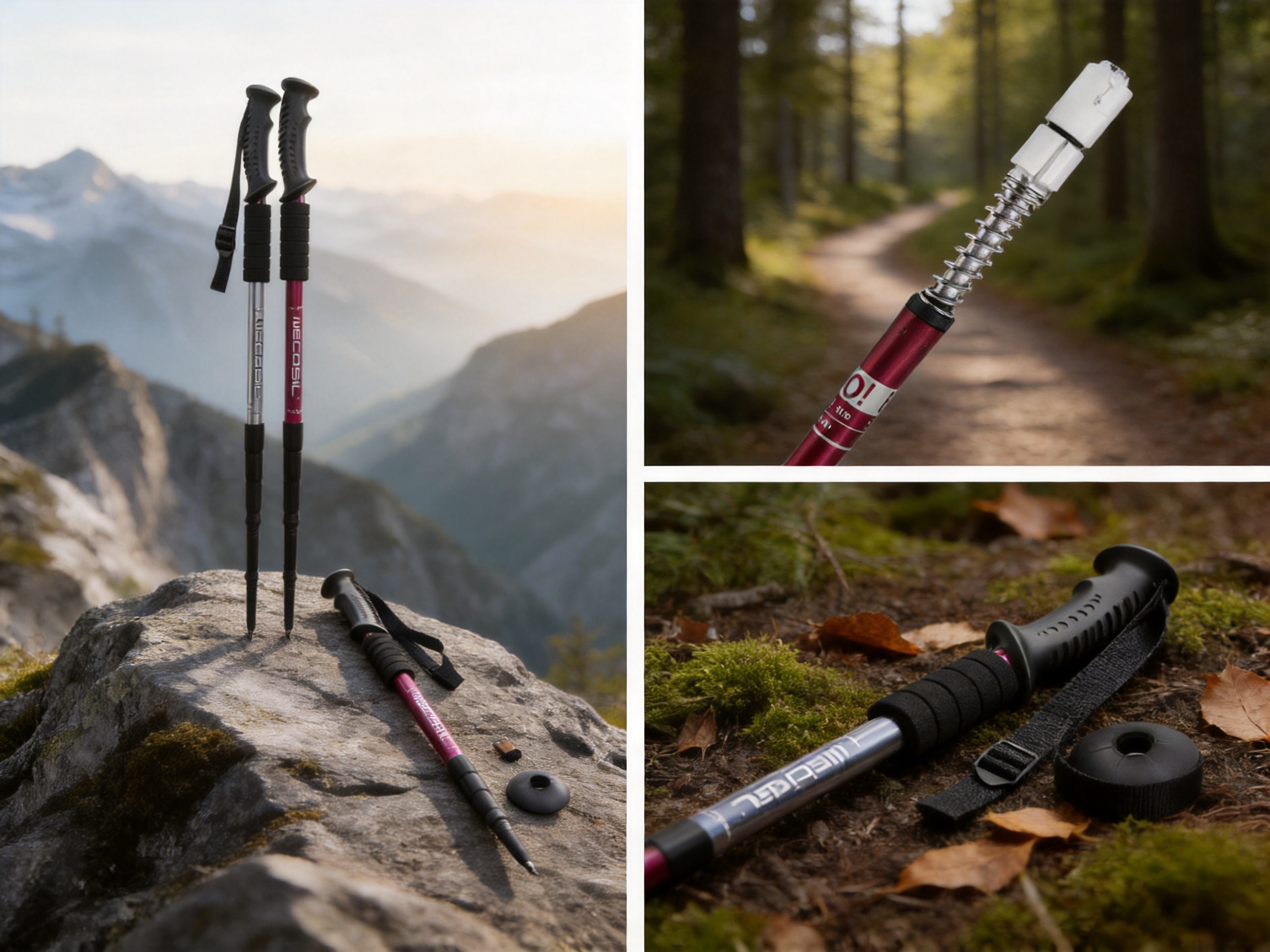 Ultralight Internally Locking Aluminum Alloy Trekking Pole for Hiking and Mountaineering