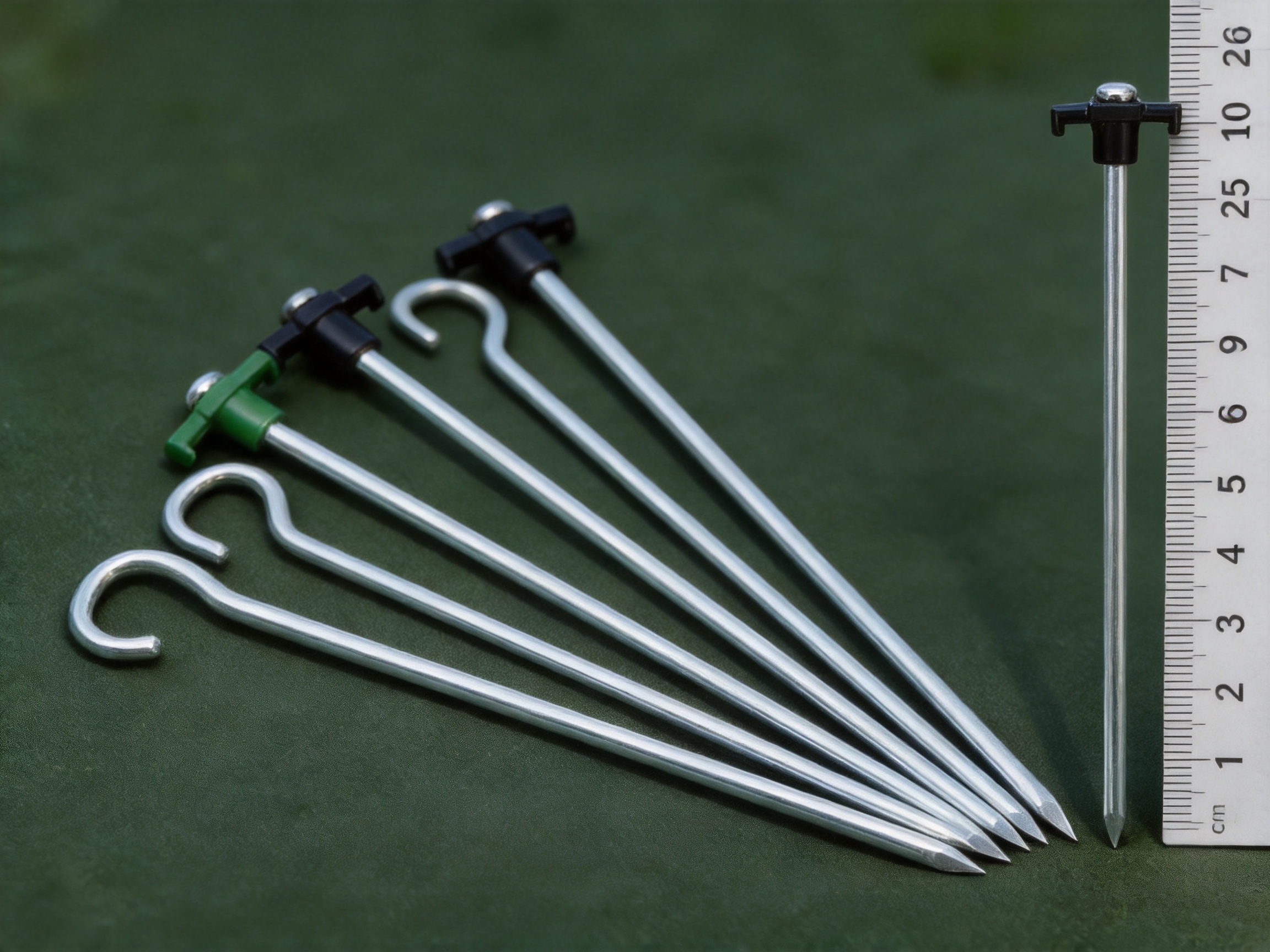 25 cm High-Carbon Steel Tent Stakes for Stable Camping in Sand, Grass, and Wind